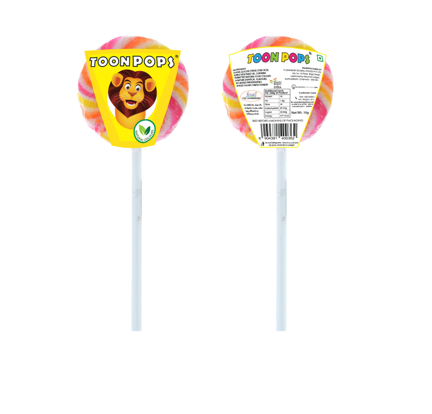 Assorted Fruit | Cartoon Lollipops | Pack of 12 | Toonpops – kandee ...